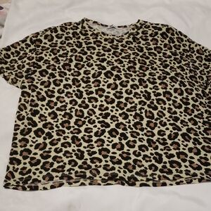 Zara Animal Print Top - Black and Brown